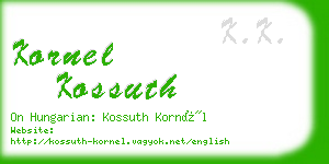 kornel kossuth business card